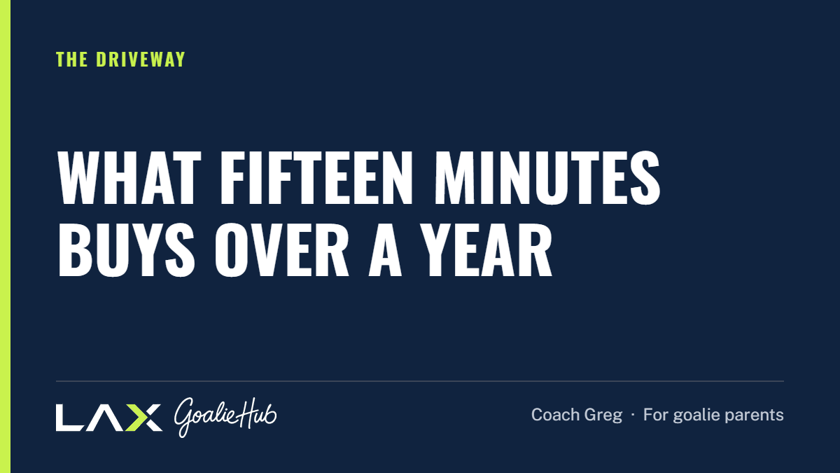 What Fifteen Minutes Buys Over a Year: a LAX Goalie Hub article for parents of youth lacrosse goalies