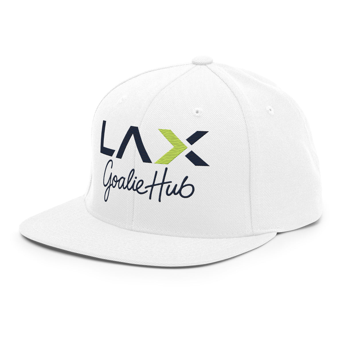 LGH Snapback Hat in White, left front view