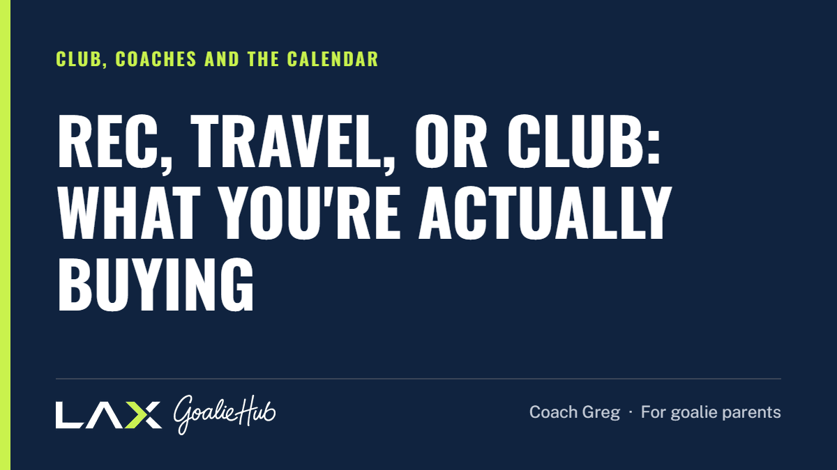 Rec, Travel, or Club: What You're Actually Buying: a LAX Goalie Hub article for parents of youth lacrosse goalies
