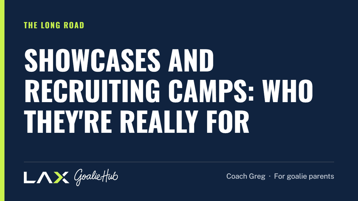 Showcases and Recruiting Camps: Who They're Really For: a LAX Goalie Hub article for parents of youth lacrosse goalies