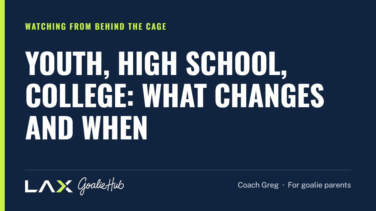 Youth, High School, College: What Changes and When: a LAX Goalie Hub article for parents of youth lacrosse goalies
