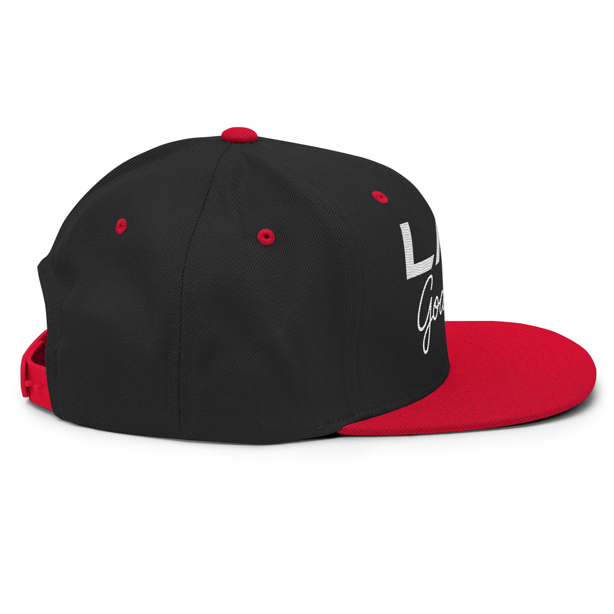 LGH Snapback Hat in Black/Red, right side view