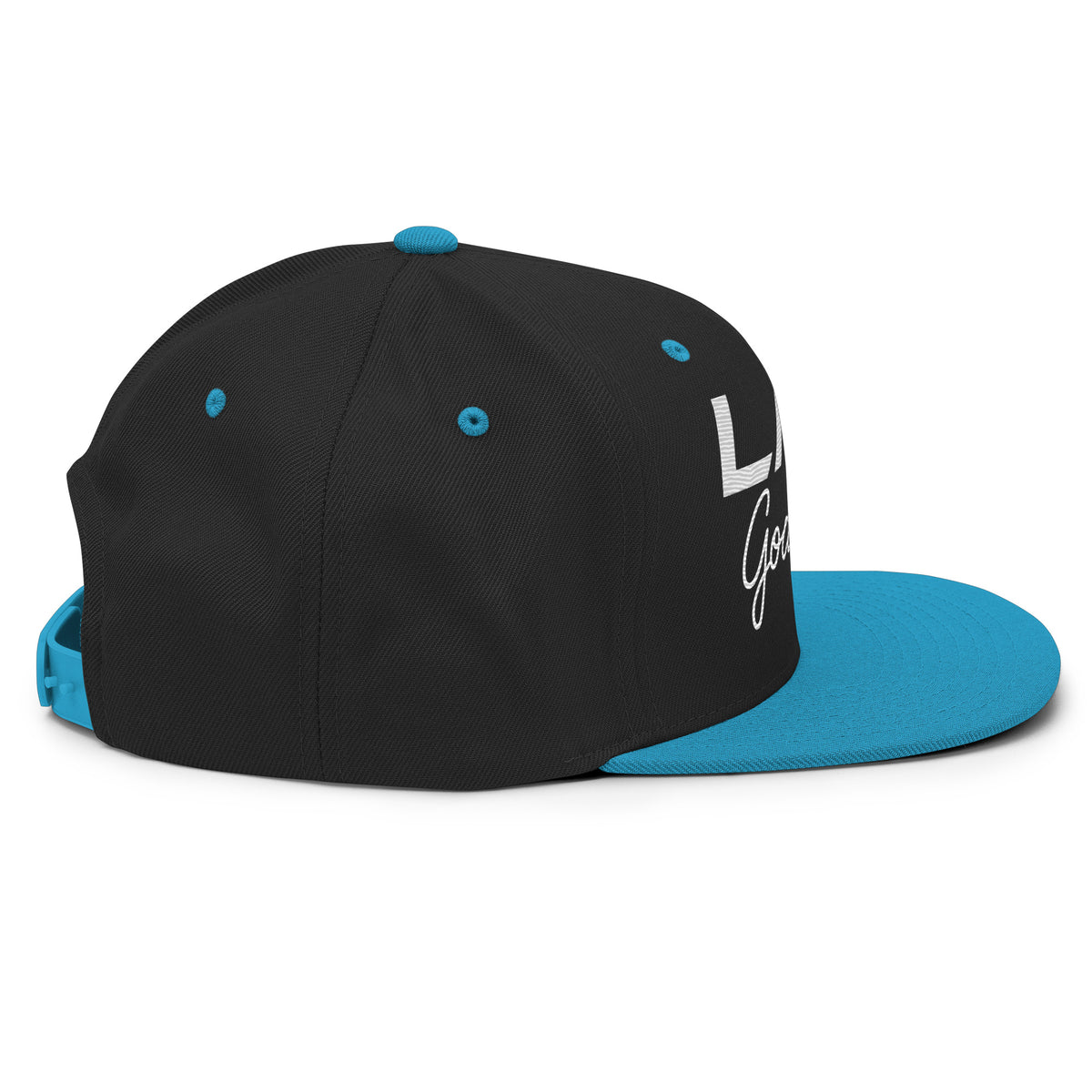 LGH Snapback Hat in Black/Teal, right side view