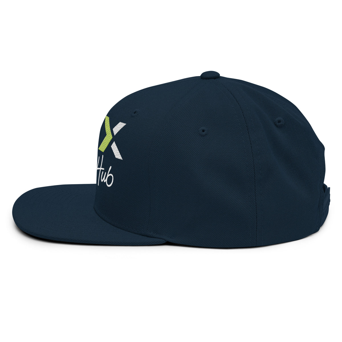 LGH Snapback Hat in Dark Navy, left side view