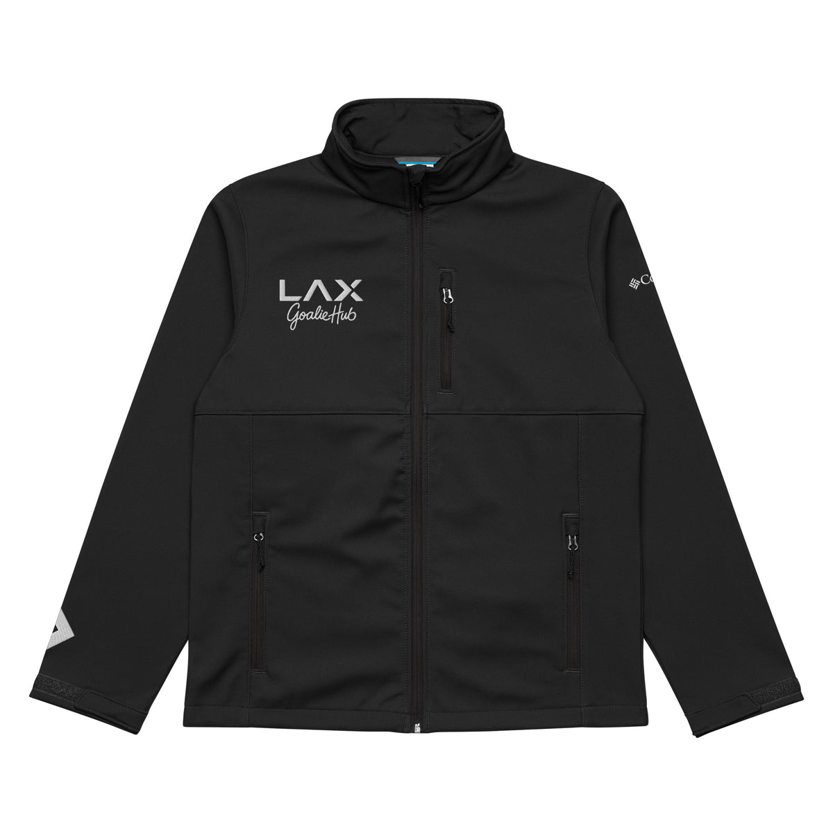 LGH Columbia Soft Shell Jacket in black, front view