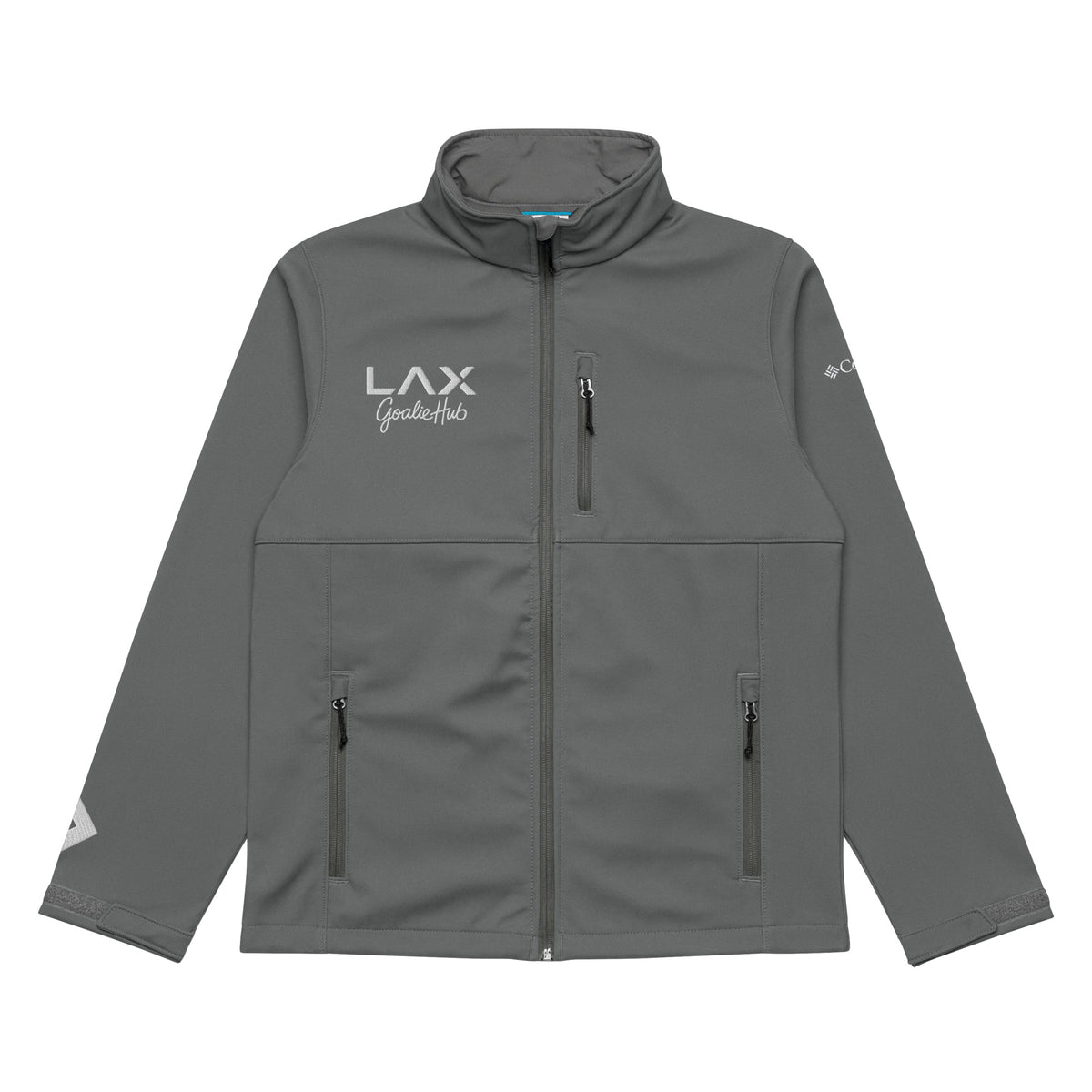 LGH Columbia Soft Shell Jacket in Graphite, front view