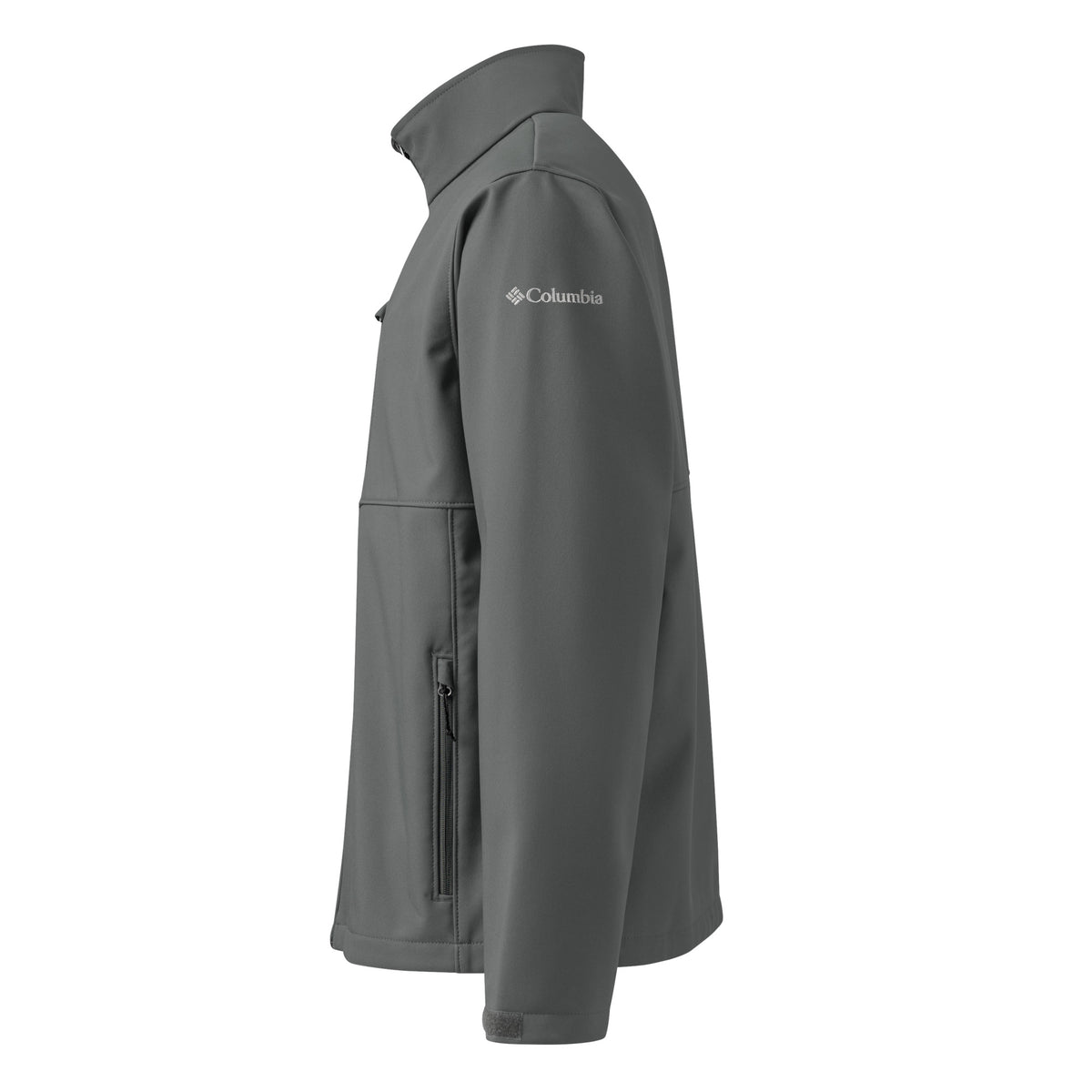 LGH Columbia Soft Shell Jacket in Graphite, left side view