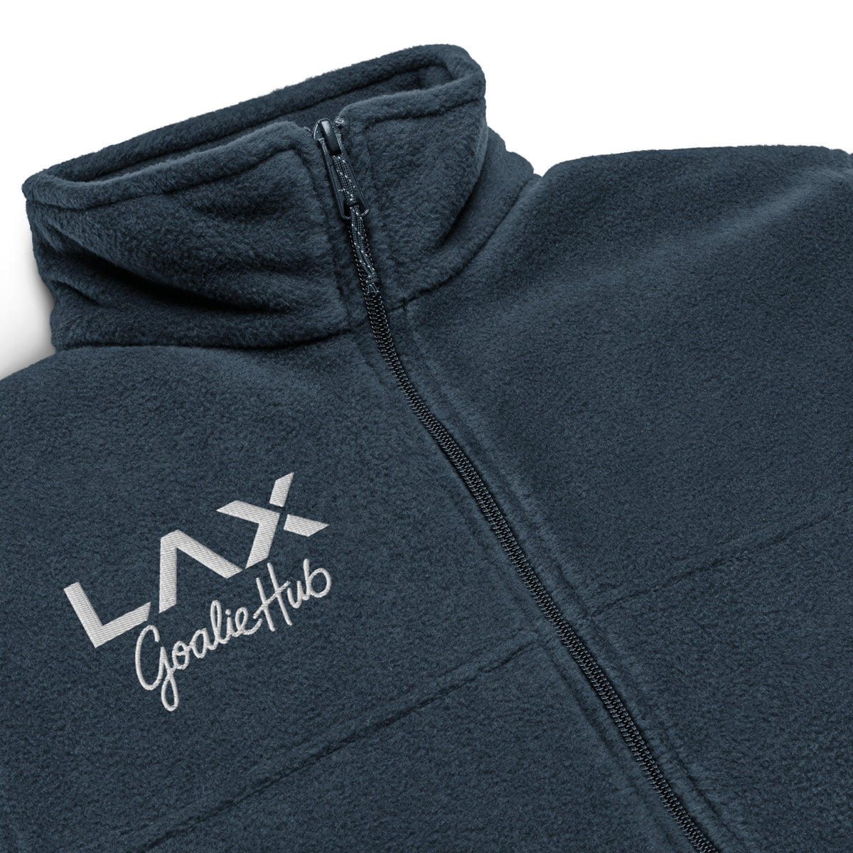 LGH Columbia Fleece Jacket in Collegiate Navy, detail view